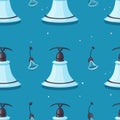 Seamless marine pattern with ship bell