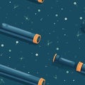 Seamless marine pattern with spyglass