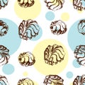 Seamless marshmallow pattern, fun, cute.