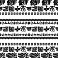 Seamless maya pattern. Black and white ethnic elements.