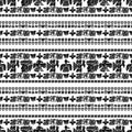 Seamless maya pattern. Black and white ethnic elements.