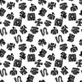 Seamless maya pattern. Black and white ethnic elements. Royalty Free Stock Photo