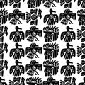 Seamless maya pattern. Black and white ethnic elements.