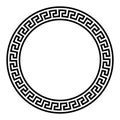 Simple meander pattern, circle frame and decorative border Royalty Free Stock Photo