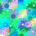 Seamless mechanics colorful background