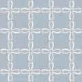 Seamless medallion pattern in french cream linen shabby chic style. Hand drawn floral damask texture. Old white blue