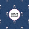 Seamless medusa vector pattern. Background illustration.