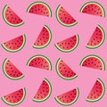 Seamless melon print pink background Royalty Free Stock Photo