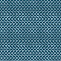 Seamless mermaid geometric pattern with silver holographic glitter scales on blue background