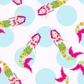 Seamless mermaid pattern