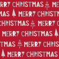 Seamless merry Christmas letter on red background
