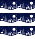 Seamless Merry Christmas pattern with deers, winter abstraction. Forest background. Endless horizontal banner with Reindeers in Royalty Free Stock Photo