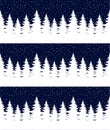 Seamless Merry Christmas pattern with deers, winter abstraction. Forest background. Endless horizontal banner with Reindeers in Royalty Free Stock Photo