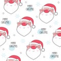 Seamless merry christmas santa claus pattern vector illustration Royalty Free Stock Photo