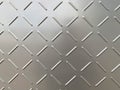 Seamless metal floor plate with diamond pattern, anti slip stainless steel sheet and plate, ribbed metal sheet, silver metal grip Royalty Free Stock Photo