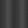 Seamless metal texture with perforation. Shiny textured steel surface with holes. Dark industrial background for backdrop