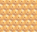 Geometric hexagonal gold texture. Seamless vector pattern Royalty Free Stock Photo