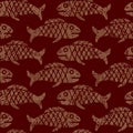 Seamless Mexican pattern with fish