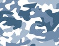 Seamless military camouflage pattern in blue colour Royalty Free Stock Photo