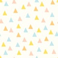 Seamless minimal vector pattern with colorful triangles.