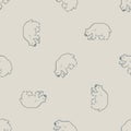 Seamless minimal winter polar bear holiday background. Stylized spruce duotone pattern. Scandi festive christmas motif