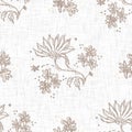 Seamless minimalist doodle flower pattern background. Calm two tone color wallpaper. Simple modern scandi unisex baby