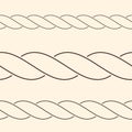 Seamless minimalist rope borders, can be used as brush