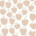 Abstract beige apples seamless pattern
