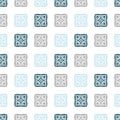 Seamless mint green colored pattern. Repeating abstract background with ornamental tiles