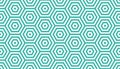 Seamless mint and white op art hexagon illusion pattern vector