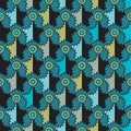 Seamless Modern African Design Pattern in teal and blue
