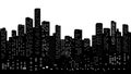 Seamless modern cityscape silhouette Royalty Free Stock Photo