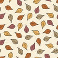 Seamless Modern Fall Autumn Leaves Background Pattern 1