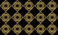 3d rendering. Seamless modern luxurious golden gatsby style Square grid pattern wall background Royalty Free Stock Photo