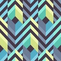 Seamless Modern Pattern with Stripes and Rhombuses