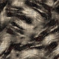 Seamless modern sepia camo print texture background. Worn mottled camouflage skin pattern textile fabric. Grunge rough