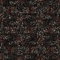 Seamless modern sepia camo print texture background. Worn mottled camouflage skin pattern textile fabric. Grunge rough