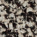 Seamless modern sepia camo print texture background. Worn mottled camouflage skin pattern textile fabric. Grunge rough