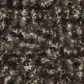 Seamless modern sepia camo print texture background. Worn mottled camouflage skin pattern textile fabric. Grunge rough