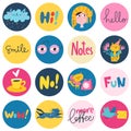 Seamless modern style background with circles for textile or paer in cute pop art style. Royalty Free Stock Photo