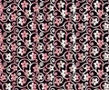 Seamless mono red black floral pattern