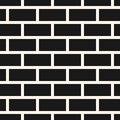 Seamless monochrome brick wall pattern. Vector black and white geometric texture Royalty Free Stock Photo