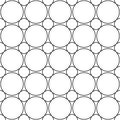 Seamless monochrome circle grid pattern - simple vector background graphic