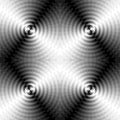 Seamless Monochrome Expanding Waves Intersect in the Center. Optical Volume Effect. The Visual Illusion Of Movement