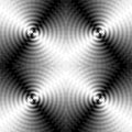 Seamless Monochrome Expanding Waves Intersect in the Center. Optical Volume Effect. The Visual Illusion Of Movement