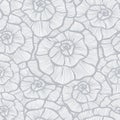 Seamless monochrome floral background