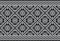 Seamless monochrome floral border