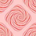Seamless monochrome optical illusion background. Twisted striped distorted shapes. Abstract texture
