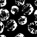 Seamless monochrome pattern. Abstract background. Lemon imprint. Decorative Print