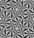 Seamless Monochrome Pattern of Expanding Waves Intersect in the Center.The Visual Illusion Of Movement. Royalty Free Stock Photo